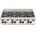Vulcan VHP series gas countertop open burner, eight burner configuration in stainless steel, angled view