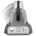 Waring WBW300X bubble waffle maker, close-up of the control panel dial and indicator lights, lid closed