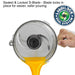 Waring WFP14S 3.5 quart food processor, sealed and locked S-blade staying in place while pouring soup