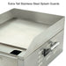 Waring WGR140X 14-inch electric griddle, close-up of the extra-tall stainless steel side splash guards