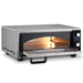 Waring WPO100 medium duty single deck pizza oven with door open and lit interior, left side angle view