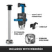 Waring WSB650X immersion blender included items: power pack, 18-inch stainless shaft, cord clip and blade