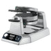 Waring WWCM200 double waffle cone maker with stacked chambers and digital controls, angled view