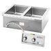 Wells MOD-200TDM double drop-in insulated hot food well in stainless steel with two-knob remote control panel