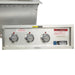 Wells MOD-300TDM triple drop-in hot food well, close-up of the front control panel with three thermostat dials