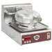 Wells WB1E heavy duty single 7-inch grid waffle baker, 120V, stainless steel with lid closed and digital timer