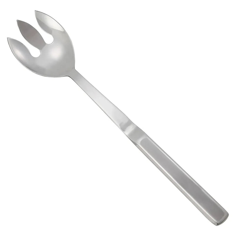 Winco 11.75-inch stainless steel notched serving spoon with hollow handle and notched bowl edge
