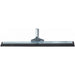 Winco 24-inch wide floor squeegee, black rubber blade on a steel frame with threaded handle socket