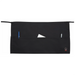 Winco 3-pocket waist apron in black, front view showing the three front pockets, pen slot and long waist ties