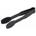 Winco 6-inch polycarbonate flat tongs in black, one-piece utility tongs with ridged grip ends