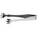 Winco 7 inch 5-pronged stainless steel ice tong with textured grip, shown open from the side
