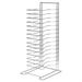 Winco 15 slot pizza rack, tall wire rack with evenly spaced shelves for pizza pans and screens, empty