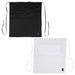 Winco bistro full length apron in black and white, both colours shown flat with front pocket and waist ties
