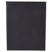 Winco black two-view menu cover for 8.5 x 11 inch menus, closed book-style folder, front view