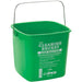 Winco cleaning bucket, green 3 qt soap solution pail PPL-3G with printed instructions and wire handle