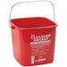 Winco cleaning bucket, red 3 qt sanitizing solution pail PPL-3R with printed instructions and wire handle