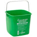 Winco cleaning bucket, green 6 qt soap solution pail PPL-6G with stainless wire bail handle, front view