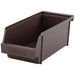 Winco cutlery bin for the OGZ-6 organizer, brown plastic open-front bin shown at an angle