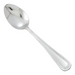 Winco Dots flatware dinner spoon, polished stainless steel spoon with raised dot pattern along the handle edge
