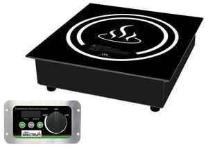 Winco EIDS-18C/EIDS-34 drop-in induction cooker, black glass top unit with separate remote control knob box