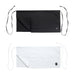 Winco four-way waist apron in black and white colour options with long ties, shown folded flat together