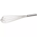 Winco stainless steel French whisk, extra-long size option with narrow tapered wires and thin steel handle