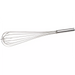 Winco stainless steel French whisk, longest size option shown with slender wires and a sealed steel handle