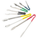 Winco heat resistant heavy duty utility tongs in black, red, green, yellow and blue handle colours and assorted lengths