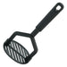 Winco black nylon masher with slotted oval mashing plate and long handle with hanging hole