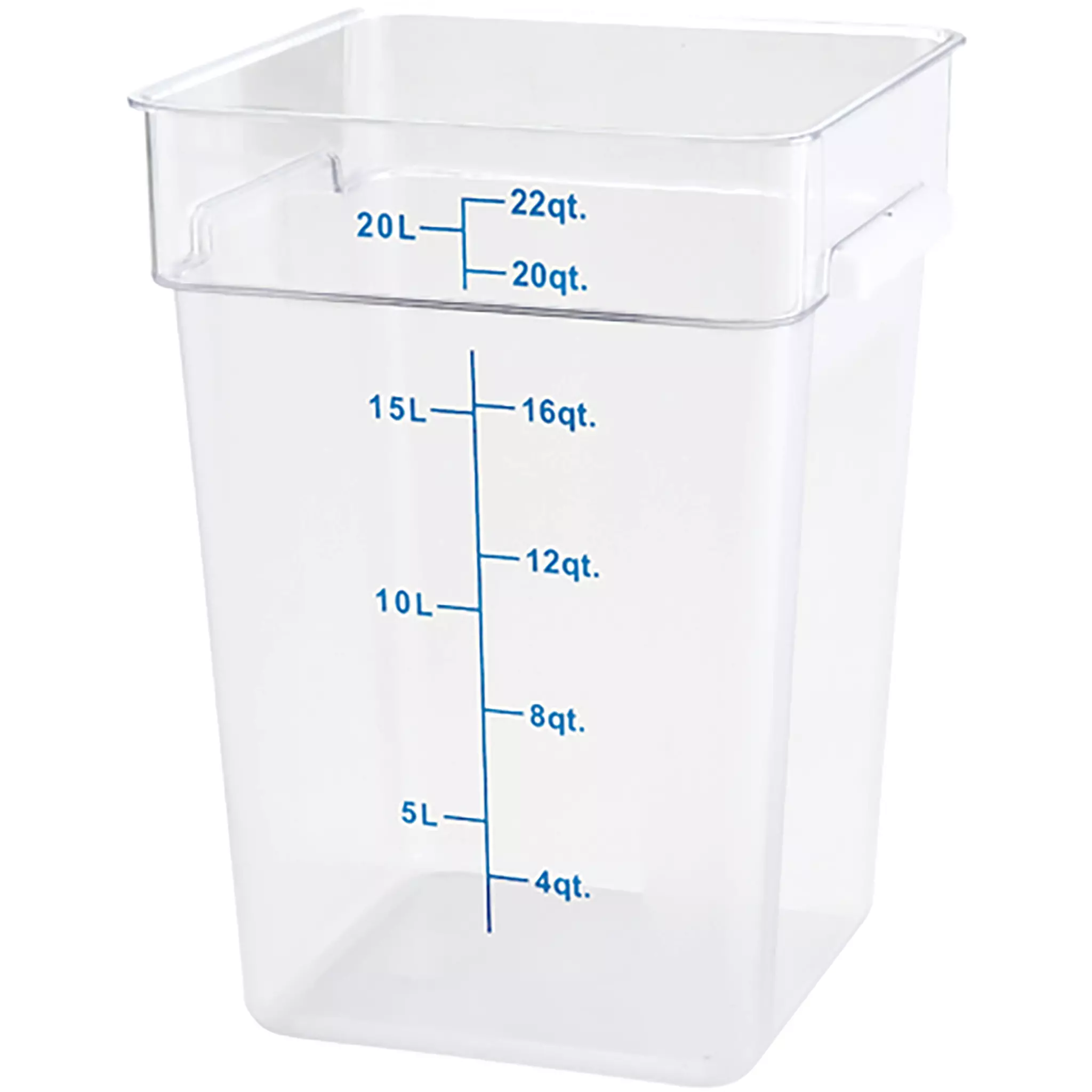 Winco PTSC Series Translucent Polypropylene Square Storage Container - Various Sizes-Phoenix Food Equipment