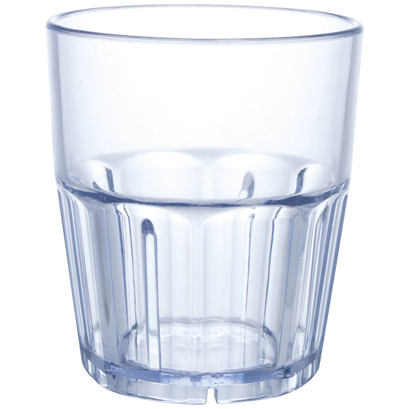 Winco PTSN-9 9 oz blue Havana plastic tumbler, break-resistant SAN, front view