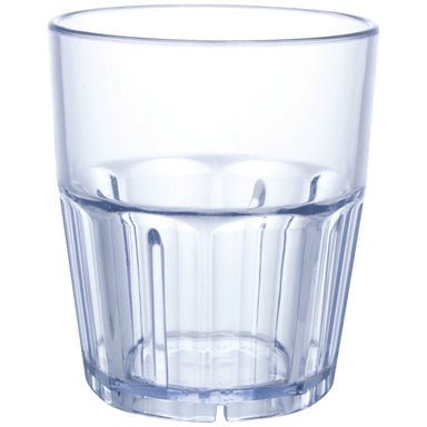 Winco PTSN-9 9 oz blue Havana plastic tumbler, break-resistant SAN, front view