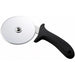 Winco pizza cutter with large stainless steel wheel and black polypropylene handle, larger size option