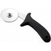Winco pizza cutter with stainless steel wheel and black polypropylene handle with hanging hole, smaller size