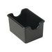 Winco plastic sugar packet holder in black, rectangular caddy with notched ends, from a pack of 12