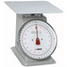 Winco portioning/receiving scale, grey enamel body with oversized dial and red needle, fourth capacity option