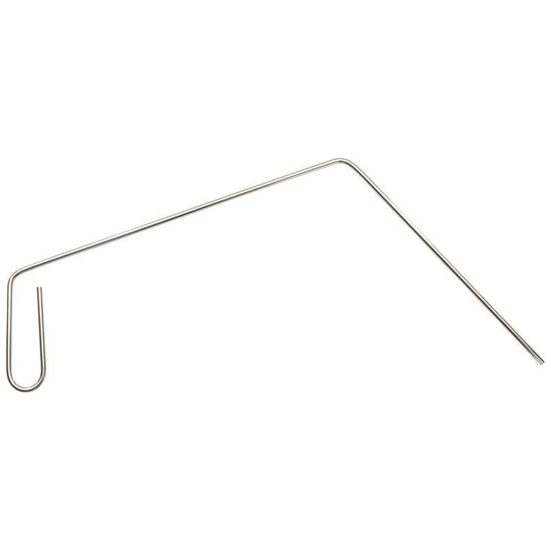 Winco SFCR-30 30 inch stainless steel fryer cleanout rod with hooked end, side view