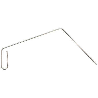 Winco SFCR-30 30 inch stainless steel fryer cleanout rod with hooked end, side view