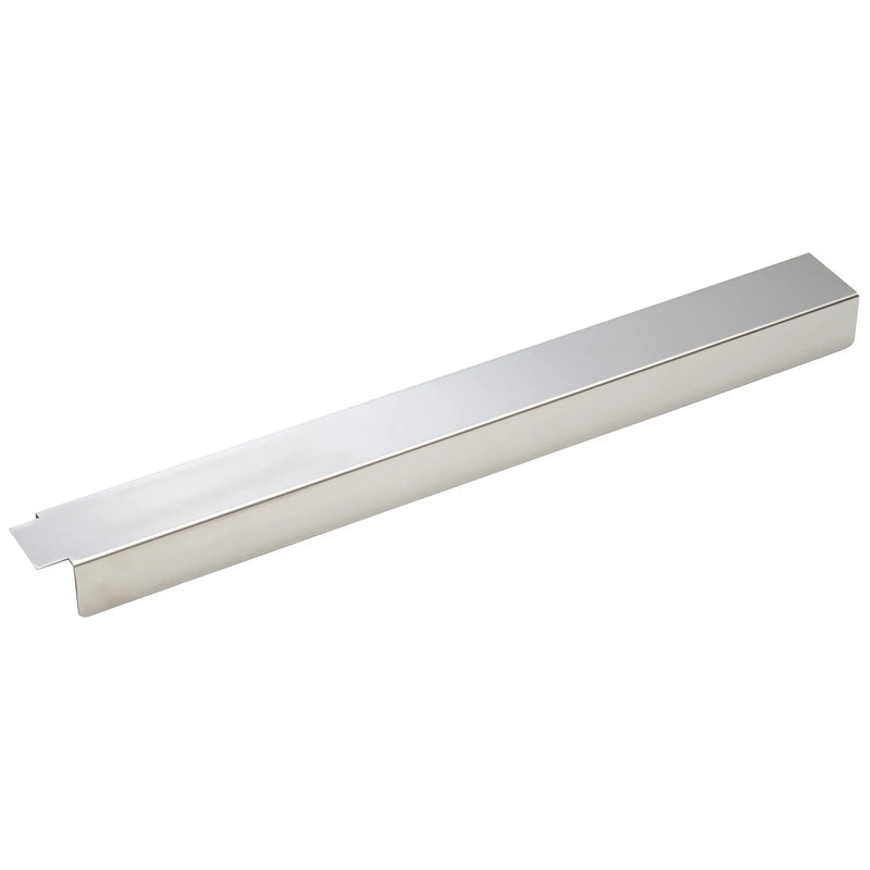 Winco SFCS-21 21 5/8 inch stainless steel universal fryer connector strip for 3 and 4 tube fryers, angled view