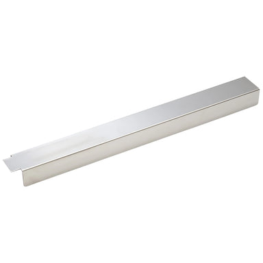 Winco SFCS-21 21 5/8 inch stainless steel universal fryer connector strip for 3 and 4 tube fryers, angled view