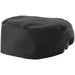 Winco ventilated pillbox hat in black, angled close-up of the breathable mesh crown and the rear of the band