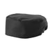 Winco ventilated pillbox hat in black, side view showing the mesh ventilated top and solid black fabric band