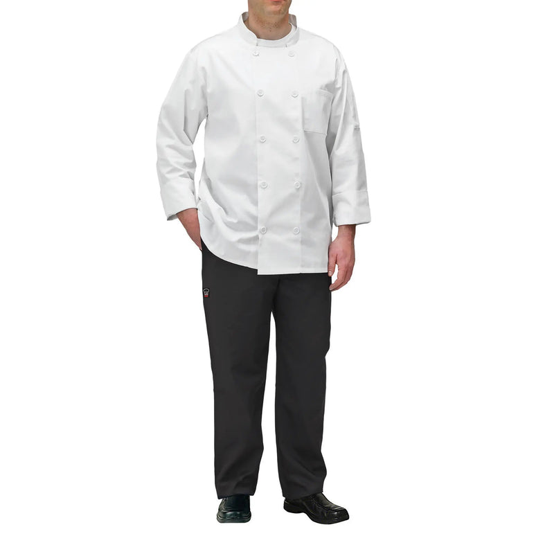 Winco White Universal Fit Chef Jacket - Various Sizes-Phoenix Food Equipment