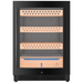 Wine Cell'r WC1200CGFG Titanium series under counter cigar humidor in black with glass door and cedar drawers
