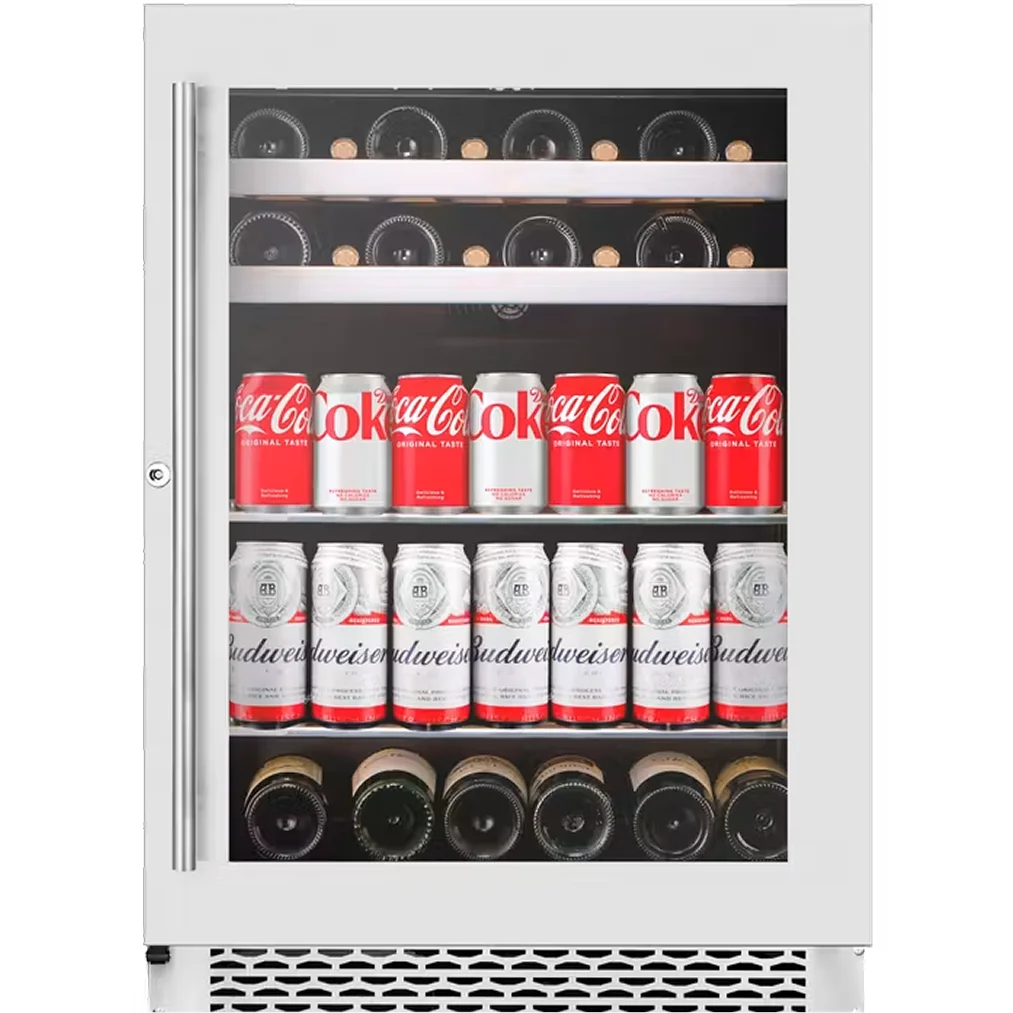 Wine Cell'r WC176BCSZ Titanium Series Dual Temperature Under Counter Wine & Beverage Cooler - Up to 22 Bottle + 122 Can Capacity-Phoenix Food Equipment