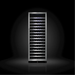 Wine Cell'r WC181SSSZ7 Diamond series upright wine cooler lit on a dark background, front view