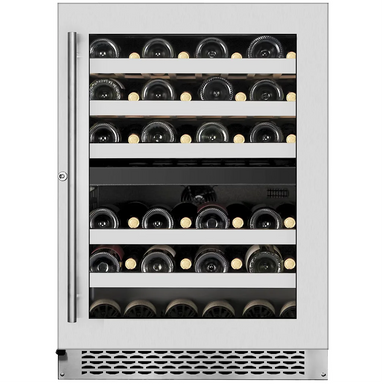 Wine Cell'r WC46DZSV1 Titanium Series Dual Temperature Under Counter Wine Cooler - Up to 46 Bottle Capacity-Phoenix Food Equipment