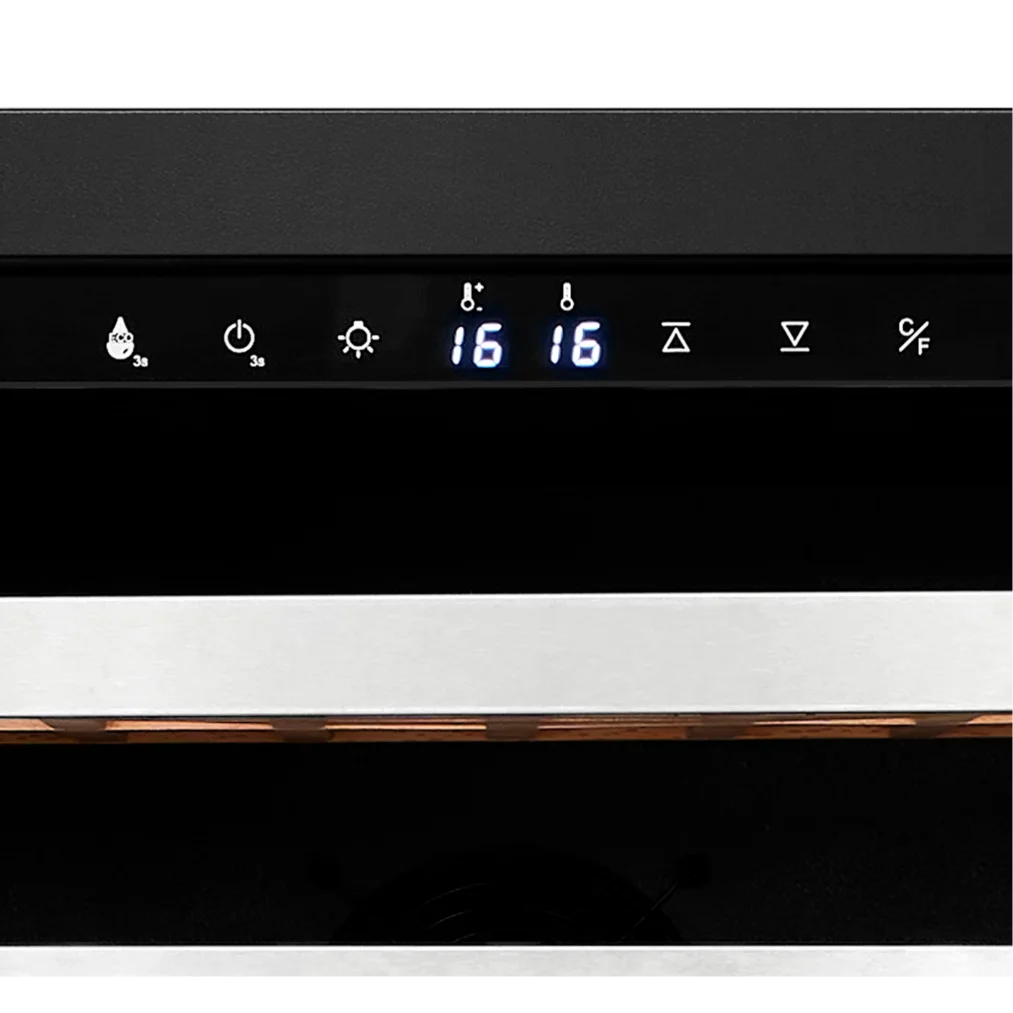Wine Cell'r WC54SZSV1-2 Titanium Series Dual Temperature Under Counter Wine Cooler - Up to 108 Bottle Capacity-Phoenix Food Equipment