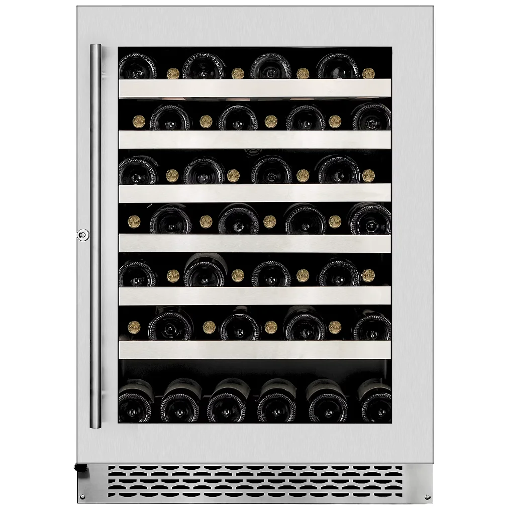Wine Cell'r WC54SZSV1 Titanium Series Single Temperature Under Counter Wine Cooler - Up to 54 Bottle Capacity-Phoenix Food Equipment