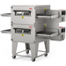XLT 1832 Series compact conveyor oven shown in a double-stacked configuration on a stainless steel caster stand